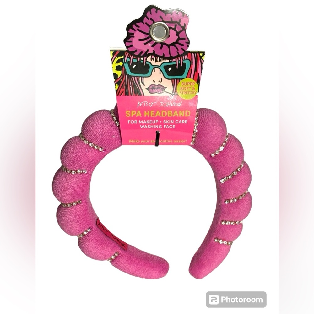 NWT•Betsey Johnson Purple & Rhinestone spa headband